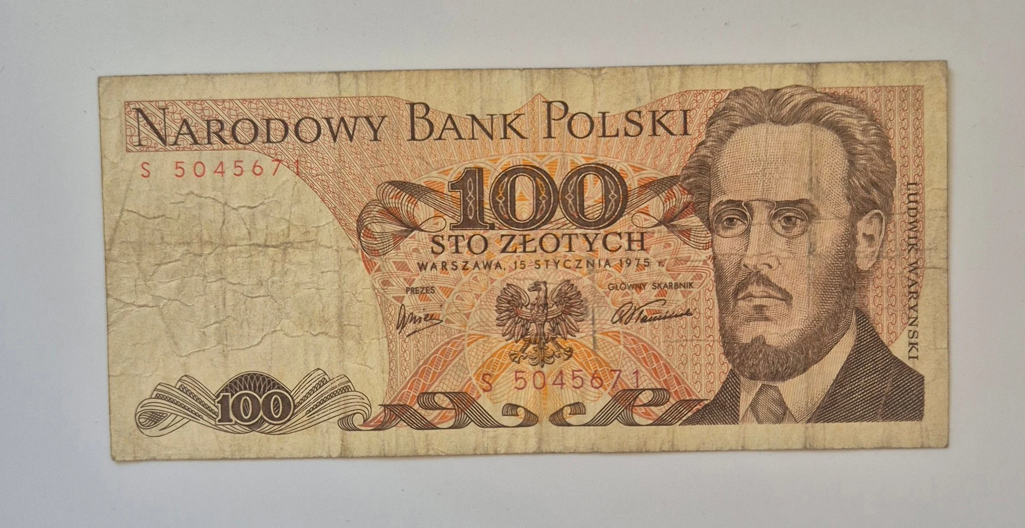 100 złotych 1975 (Ludwik Waryński)