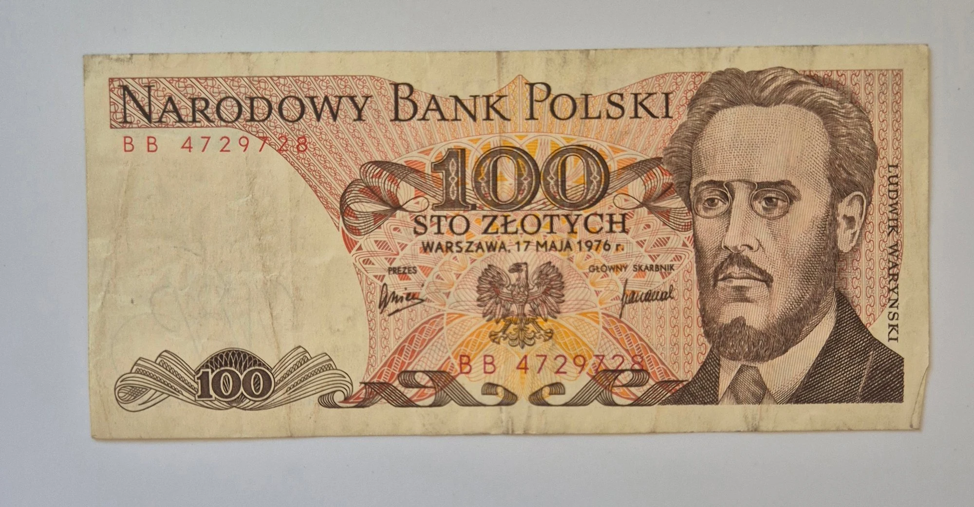 100 złotych 1976 (Ludwik Waryński)