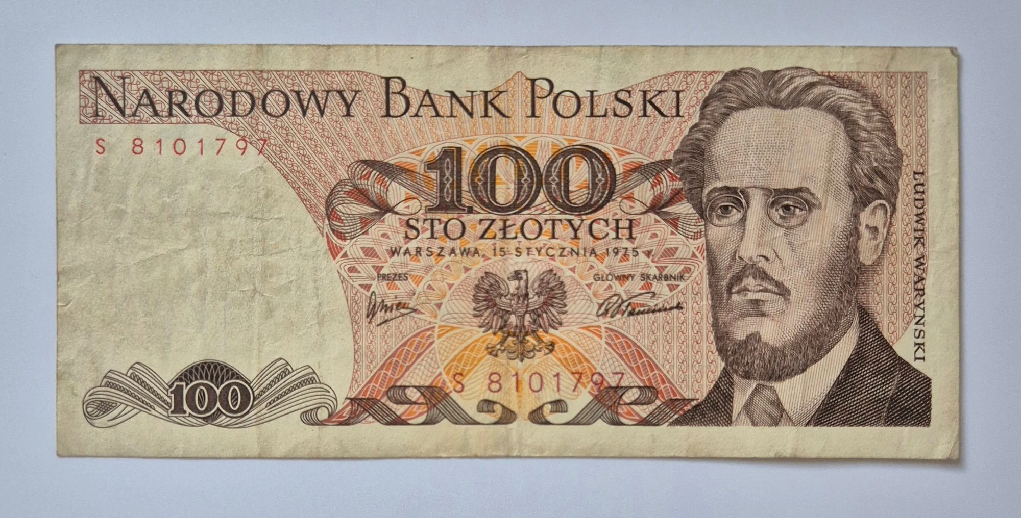 100 złotych 1975 (Ludwik Waryński)